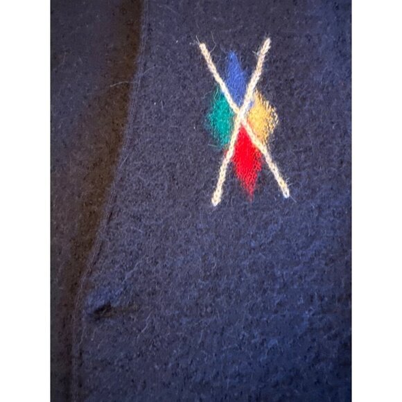 Fairway & Greene Wool Mens Vest - Navy Blue With Colorful Argyle Embroidery Butt - Picture 3 of 4